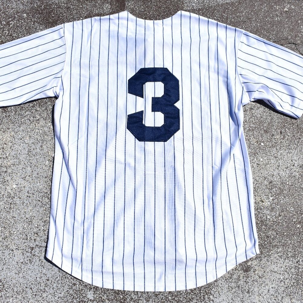 New! Babe Ruth New York Yankees WHITE Home Baseball Jersey Adult Men's Sizes